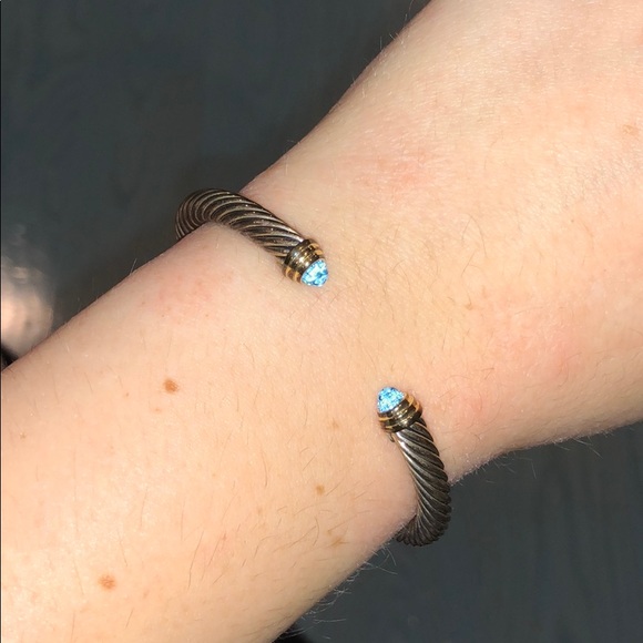 David Yurman blue topaz cable bracelet